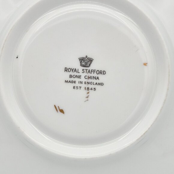 Royal Stafford Turquoise & Gold Acanthus Leaves Tea Cup & Saucer Bone China UK - Picture 6 of 13